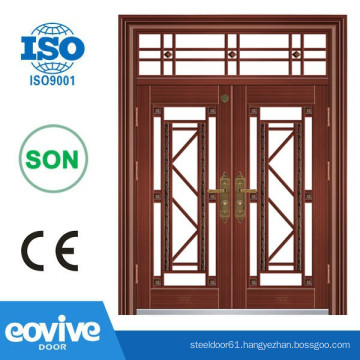 Imitation copper design security steel door